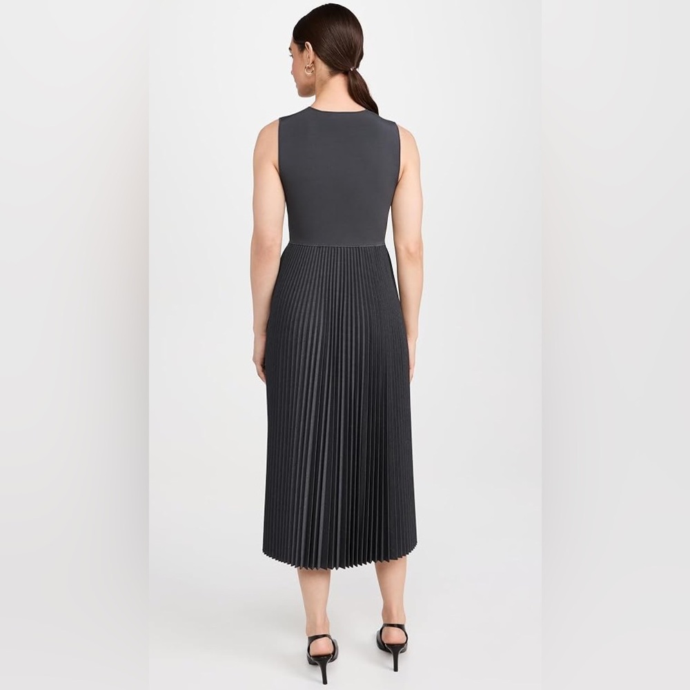 THEORY Crew Neck Sleeveless Pleated Dress - Picture 2 of 8
